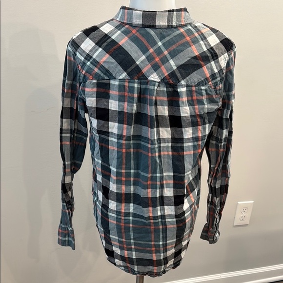 Arizona Jean Company Small Boyfriend Fit Plaid Button Down Shirt - Picture 8 of 12